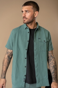 Petrol Industries Men Shirt Short Sleeve Uni oil green