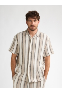 Petrol Industries Men Shirt Short Sleeve AOP light tan