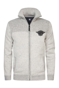 Petrol Industries Men Knitwear Collar Cardigan antique white melee