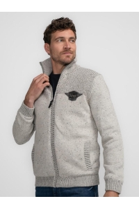 Petrol Industries Men Knitwear Collar Cardigan antique white melee