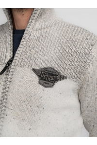 Petrol Industries Men Knitwear Collar Cardigan antique white melee