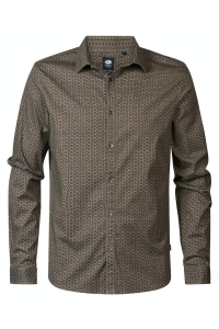Petrol Industries Men Shirt Long Sleeve AOP oak
