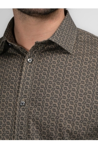 Petrol Industries Men Shirt Long Sleeve AOP oak
