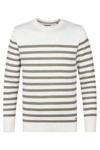 Petrol Industries Men Knitwear Round Neck Basic antique white melee