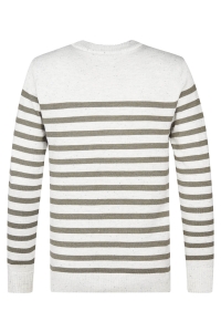 Petrol Industries Men Knitwear Round Neck Basic antique white melee