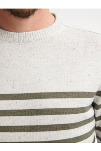 Petrol Industries Men Knitwear Round Neck Basic antique white melee