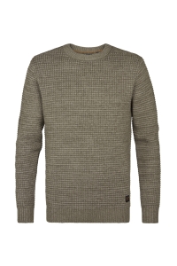 Petrol Industries Men Knitwear Round Neck Basic mossy stone