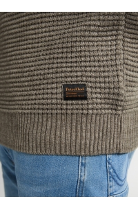 Petrol Industries Men Knitwear Round Neck Basic mossy stone