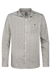 Petrol Industries Men Shirt Long Sleeve AOP mossy stone