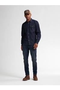 Petrol Industries Men Shirt Long Sleeve Denim dark indigo