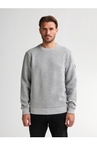 Petrol Industries Men Sweater Round Neck light grey melee