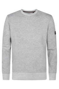 Petrol Industries Men Sweater Round Neck light grey melee
