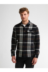Petrol Industries Men Shirt Long Sleeve Check deep black