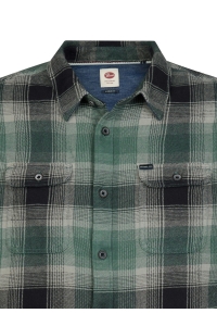 Petrol Industries Men Shirt Long Sleeve Check teal green