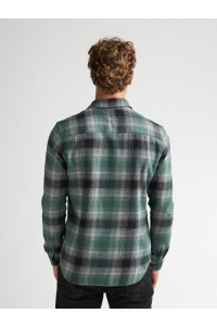 Petrol Industries Men Shirt Long Sleeve Check teal green