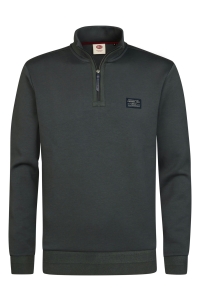 Petrol Industries Men Sweater Collar Zip steel green