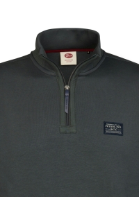 Petrol Industries Men Sweater Collar Zip steel green