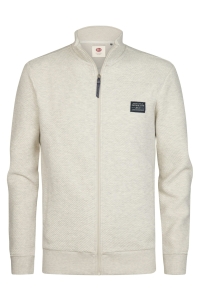 Petrol Industries Men Sweater Collar Zip antique white melee