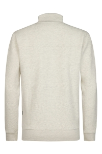 Petrol Industries Men Sweater Collar Zip antique white melee