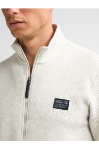 Petrol Industries Men Sweater Collar Zip antique white melee