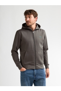Petrol Industries Men Sweater Hooded Zip steel green