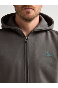 Petrol Industries Men Sweater Hooded Zip steel green